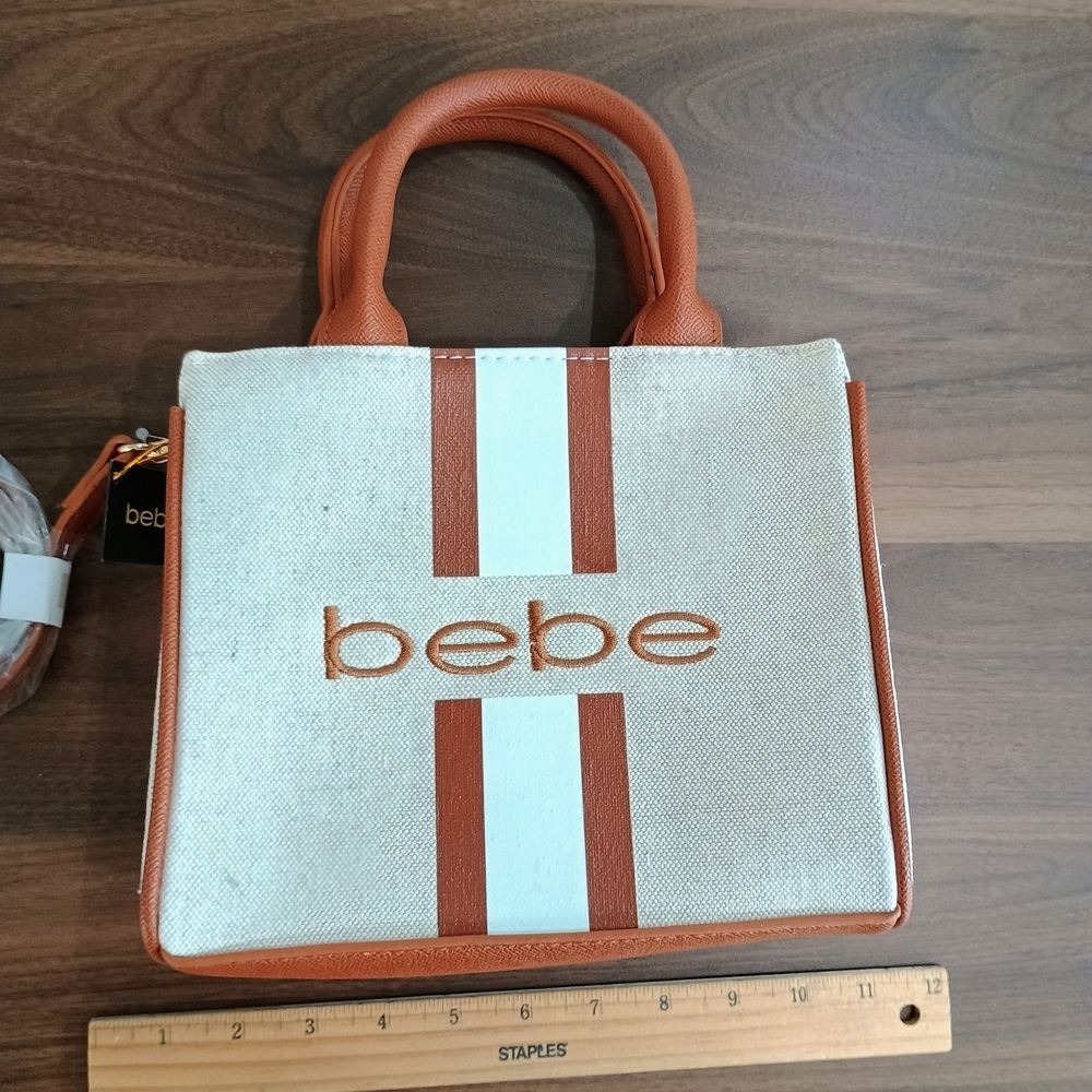 bebe Tan and White Mini Bag